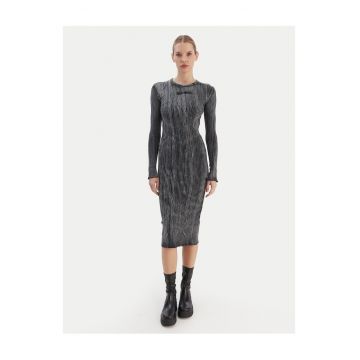 Rochie casual -  dungi - gri - bumbac