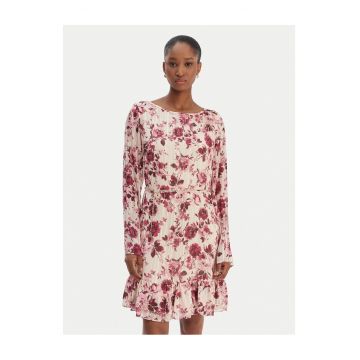 Rochie casual -  poliester - bej - roz - Bej/Roz