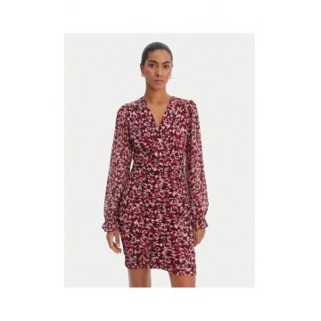 Rochie casual -  poliester - roz - 95% poliester - 5% elastan