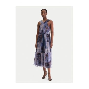 Rochie cocktail -  fermoar - bleumarin - poliester - Bleumarin