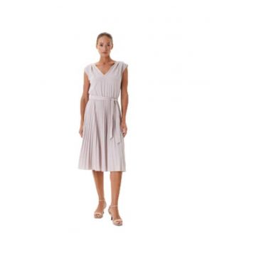Rochie cocktail -  material sintetic - gri -