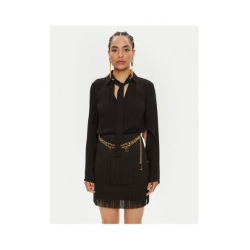 Rochie cocktail -  neagra - poliester - fermoar -