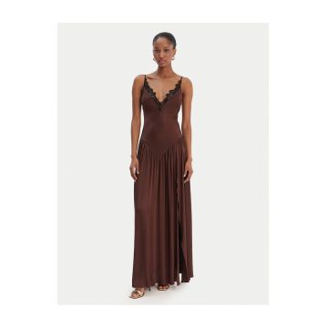 Rochie de seara -  maro - fermoar - viscoza