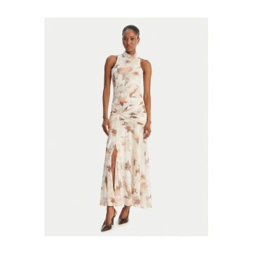 Rochie de seara -  poliester - ecru - fermoar - pentru femei