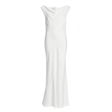 Rochie de seara -  tip swing - alb - poliester