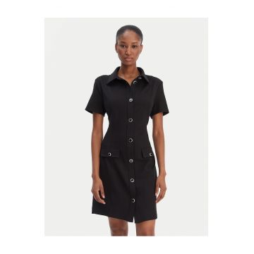 Rochie de zi -  sintetic - negru -