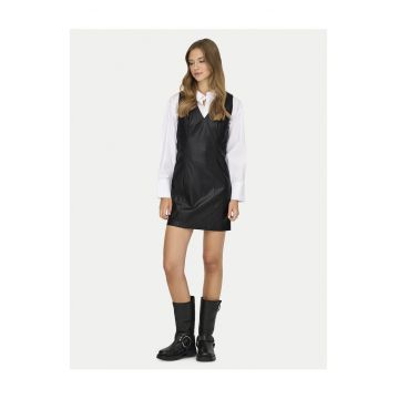 Rochie din piele ecologica -  negru