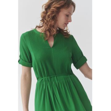 Rochie evazata cu cordon - Verde