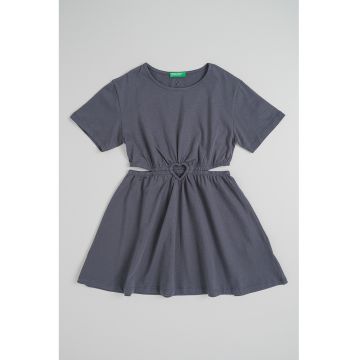 Rochie evazata cu decupaj - Gri carbune