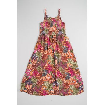 Rochie evazata cu imprimeu - Multicolor