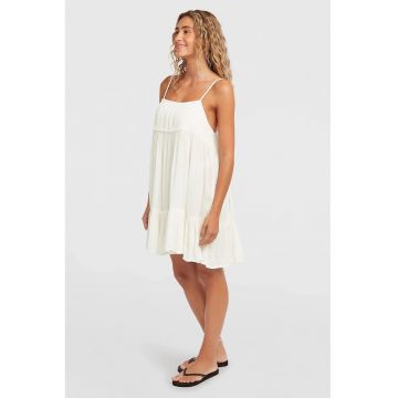 Rochie evazata cu model uni Rille - Alb