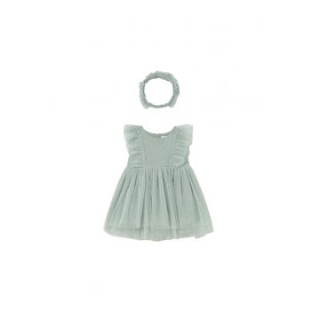 Rochie fete -  poliester - fermoar - Verde
