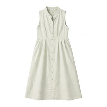 Rochie maxi  cu nasturi - din bumbac/poliester - verde deschis