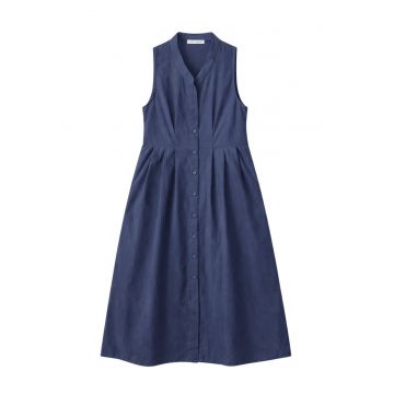 Rochie maxi -  guler tippet - bumbac/poliester - bleumarin