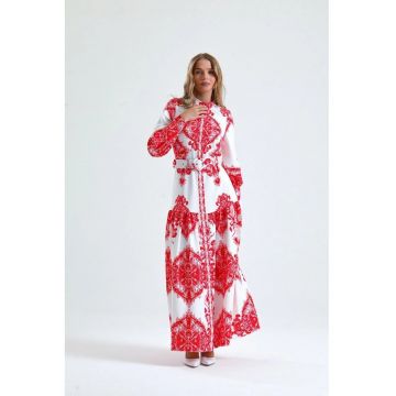 Rochie Maxi -  Maneca lunga - Multicolor - Poliester cu Lycra