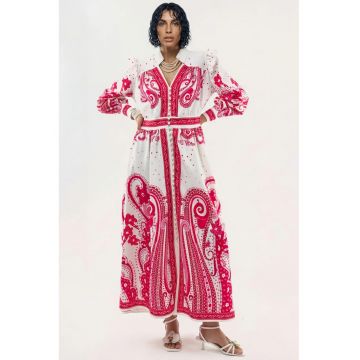 Rochie Maxi MSN - decolteu in V - imprimeu Paisley - multicolor - poliester