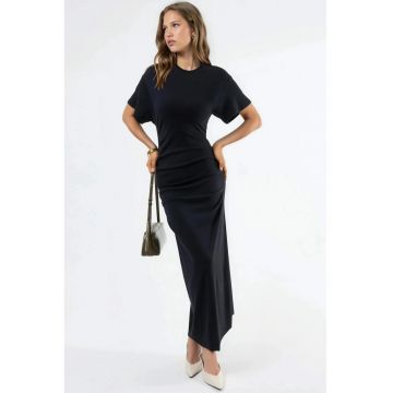 Rochie Maxi  Neagra - model Elegant - Poliester/Elastan