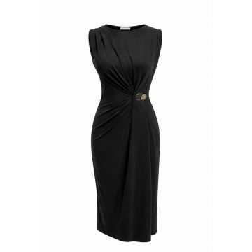 Rochie midi -  eleganta - modal/poliester - Negru