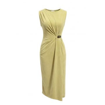 Rochie midi -  eleganta - verde olive - modal/poliester
