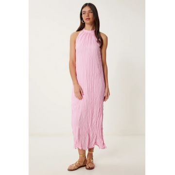Rochie midi - Happiness Istanbul - roz - bumbac -