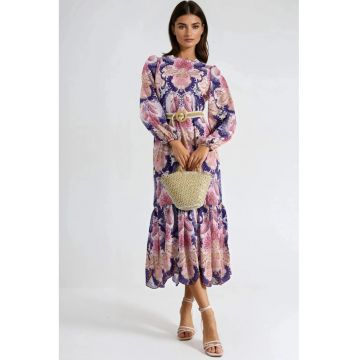 Rochie Midi -  poliester/lycra - multicolor