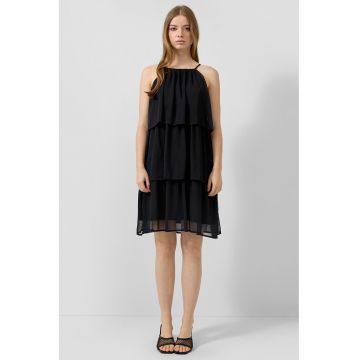 Rochie mini cu croiala stratificata - Negru
