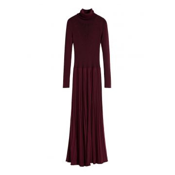 Rochie tricotată de damă  bordeaux - Visiniu