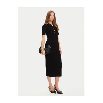 Rochie tricotata de dama -  neagra - 72% viscoza - 16% poliester - 10% nailon - 2% elastan -