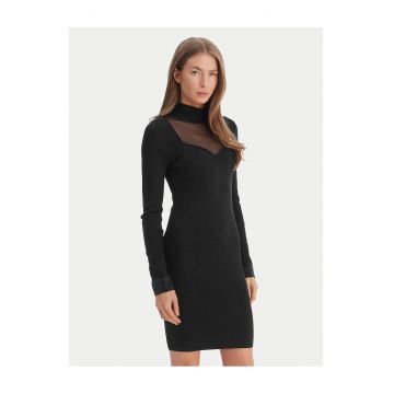 Rochie tricotata de dama -  negru - plastic