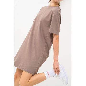 Rochie-tricou cu decolteu la baza gatului Sportswear Essentials - Maro/Maro taupe