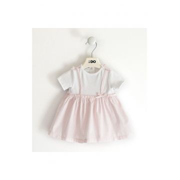Rochie bicolora pentru fetite - Alb - Roz