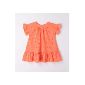 Rochie broderie pentru fetite -  0.6587 - Portocaliu - Portocaliu