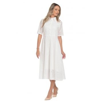 Rochie bumbac brodat  midi Denisa