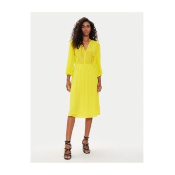 Rochie casual -  Galben - bumbac - fermoar