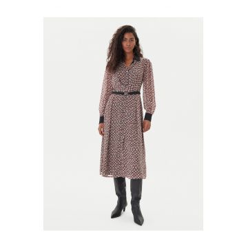 Rochie casual -  nasturi - bej - poliester -