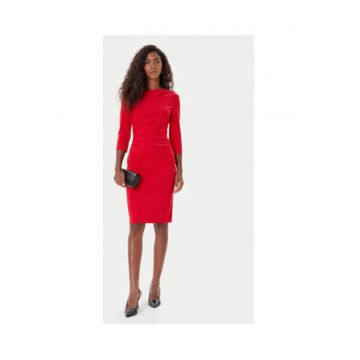 Rochie cocktail pentru femei -  rosu - material sintetic -