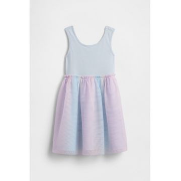 Rochie cu aplicatie din tul - Lila/Albastru deschis
