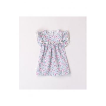 Rochie cu imprimeu floral pentru fetite -  4.8637 - Multicolor - Alb/Roz/Multicolor/Albastru