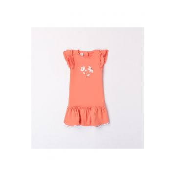 Rochie cu imprimeu floral pentru fetite -  4.8640 - Portocaliu - Portocaliu