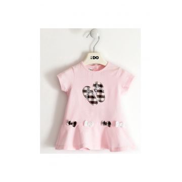 Rochie cu imprimeu papucei pentru fetite - Roz deschis