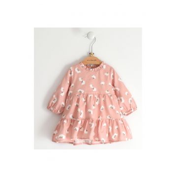 Rochie cu imprimeu pentru bebe fetita - Roz