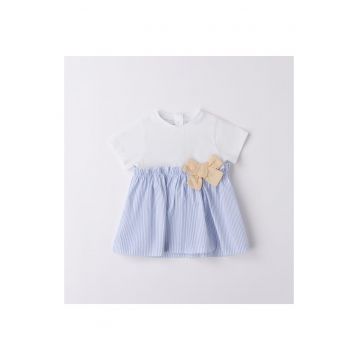 Rochie cu imprimeu pentru fete nou nascut -  3.6760 - Alb/Albastru