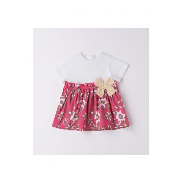 Rochie cu imprimeu pentru fete nou nascut -  3.6760 - Alb/Roz