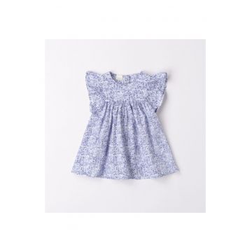 Rochie cu imprimeu pentru fete nou nascut -  4.6637 - Alb/Albastru