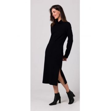 Rochie cu tiv jumatate-zip - negru