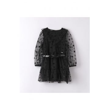 Rochie cu tull pentru fetite -  0.7368 - Negru