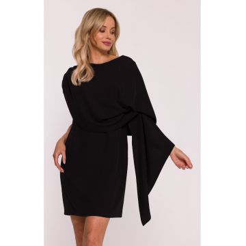 Rochie de cocktail cu pelerina decorativa - negru - Negru