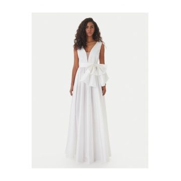 Rochie de seara -  Alb - Din Nylon - Fermoar