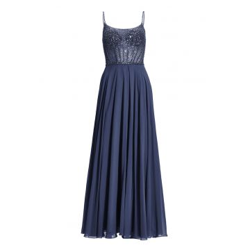 Rochie de seara -  bleumarin - poliester - fermoar