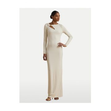 Rochie de seara -  fermoar - ecru - 60% poliester reciclat